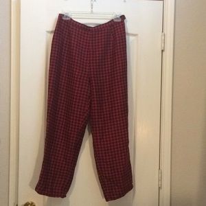 Silk Red Patterned Pants by Silkland